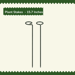 Pack of 10 - 16" Metal Plant Stakes | Heavy-Duty Anti-Rust Mild Steel Support for Climbers & Growing Plants | Black