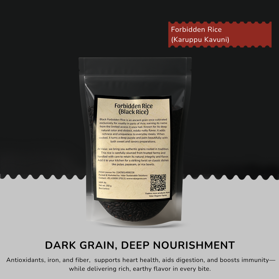 🌾 Valar Black Rice – 250g | Traditional Heirloom Superfood | Antioxidant-Rich, Iron-Loaded, Gluten-Free Grain