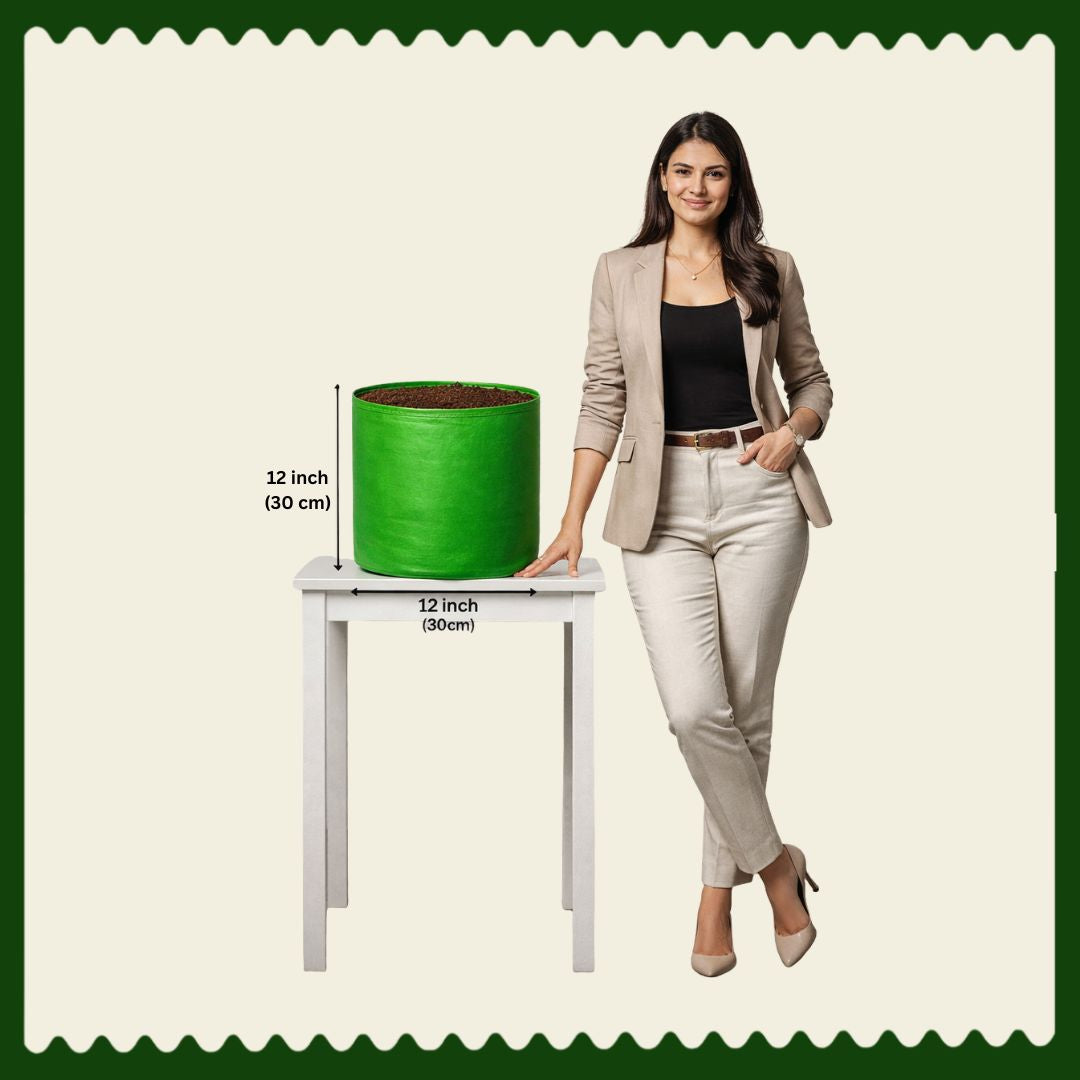 12"x12" HDPE Grow Bags for Vegetables | UV-Stabilized, Reusable Planter Bags | 230 GSM