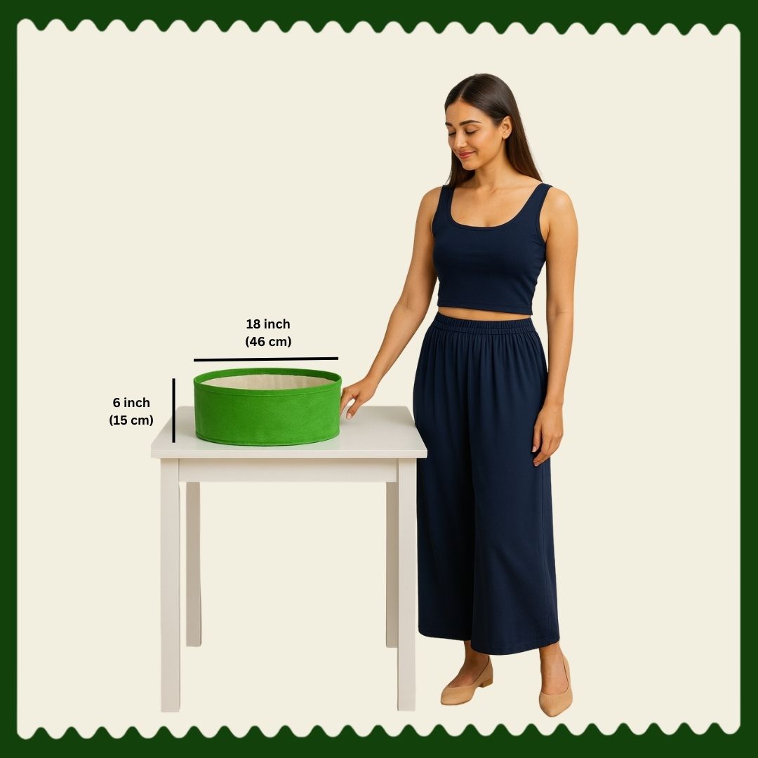 18”x 6” HDPE Leafy Green Grow Bags for Vegetables | UV-Stabilized, Reusable Planter Bags | 230 GSM