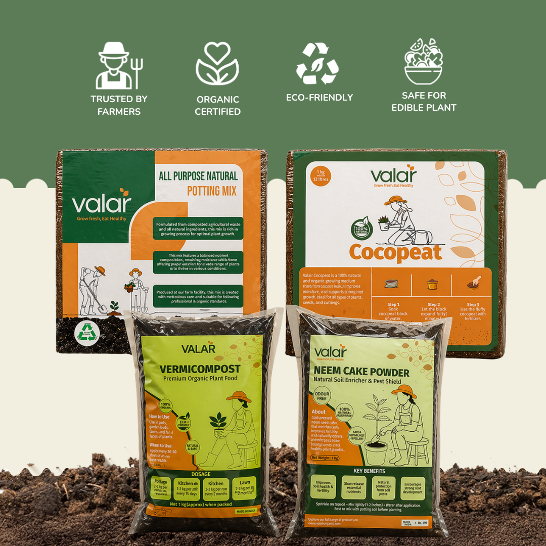 Complete Soil Growth Mix (Makes 10 Kgs) - Soil-Less  Potting Mix, Cocopeat, Vermicompost, Neem Cake FREE Grow bag
