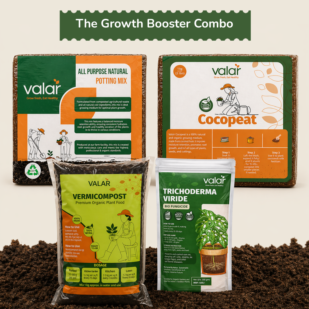 The Growth Booster Combo (Makes 10 Kgs) - Soil-Less  Potting Mix, Cocopeat, Vermicompost, Trichoderma