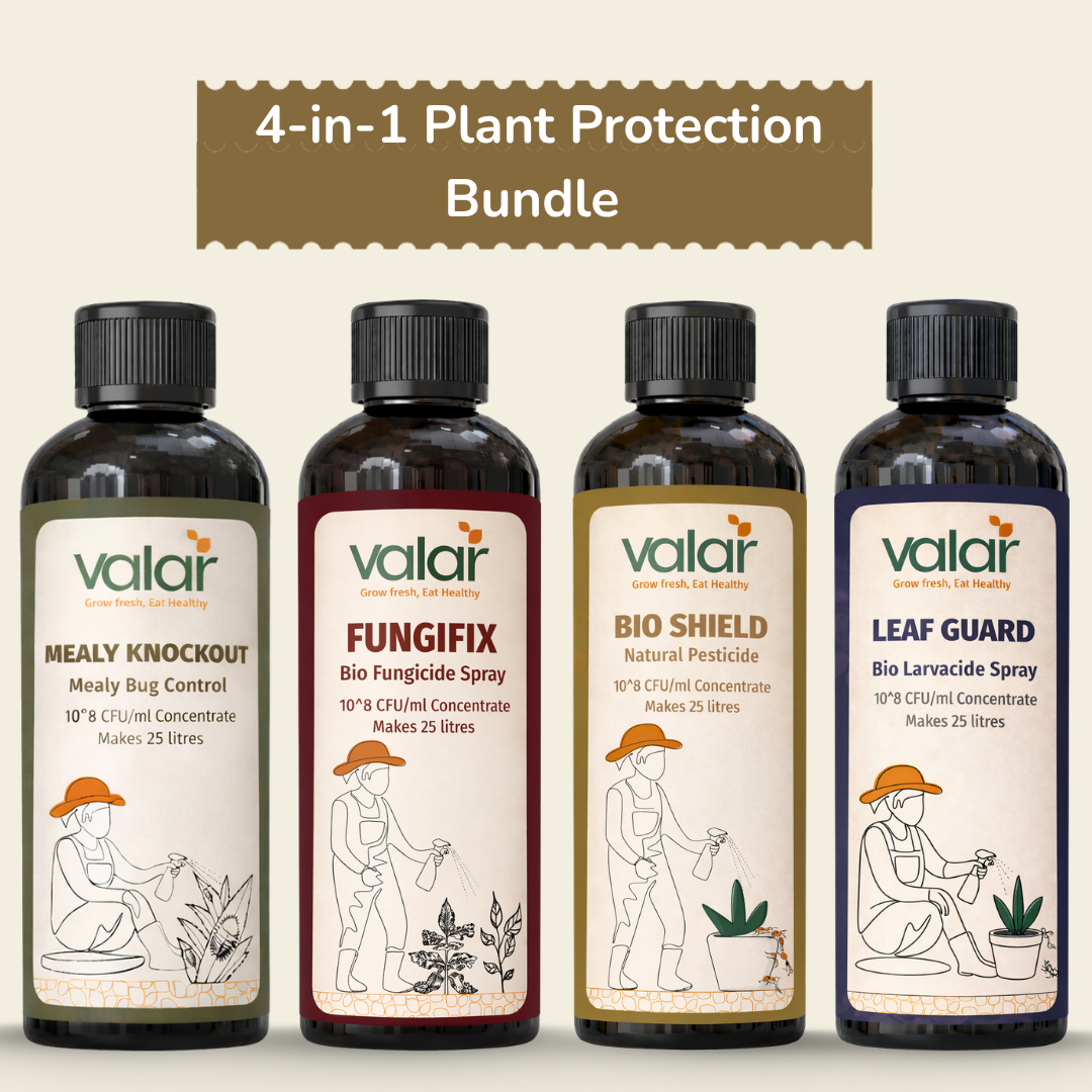 Plant Protection 4-in-1 Combo (Mealy Bug Control + Fungicide + Bio shield + Larvacide) (Makes up to 120 Litres)