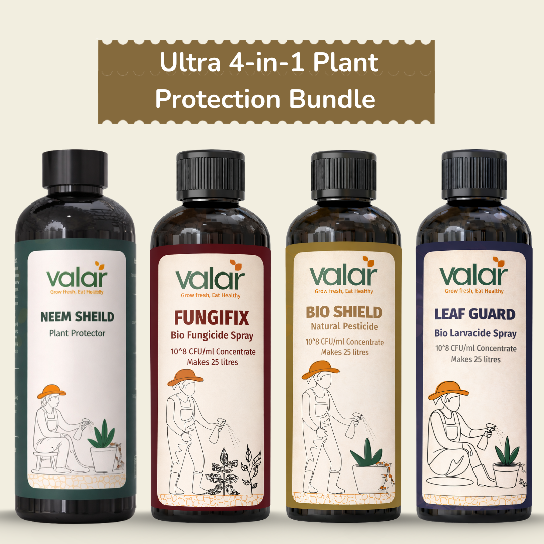 Ultra Plant Protection 4-in-1 Combo (Neem Shield + Bio Fungicide + Bio Pesticide + Bio Larvacide) (Makes up to 120 Litres)