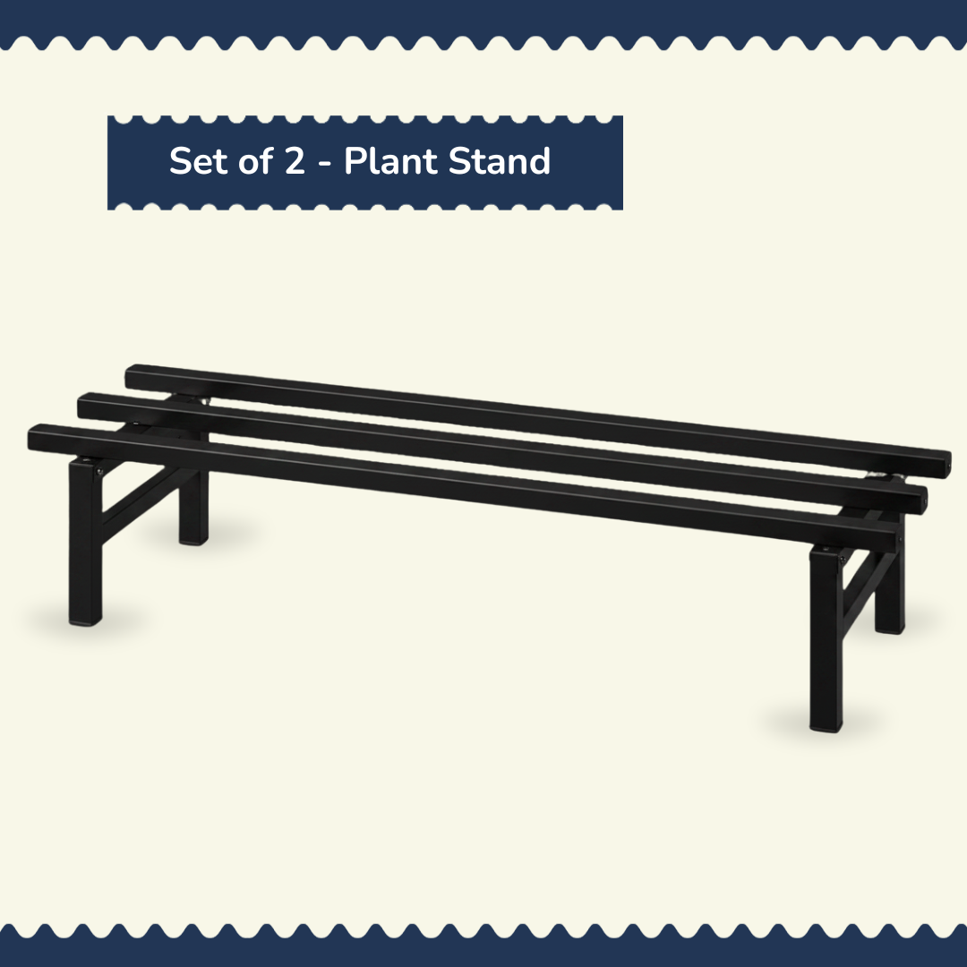 Set of 2 - Grow Bag Plant Stand (Black 12" width)