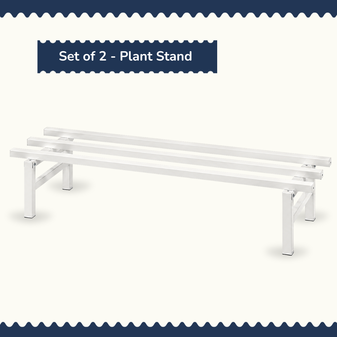 Set of 2 - Grow Bag Plant Stand (White 12" width)